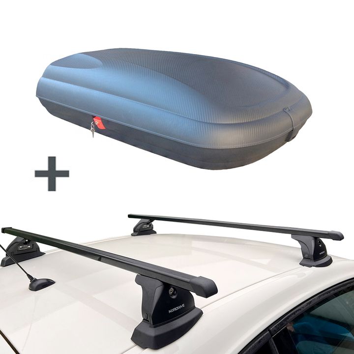 Artplast dakkoffer 320 liter + Nordrive dakdragers Fiat Croma 5 deurs hatchback 05/2005 t/m 04/2011